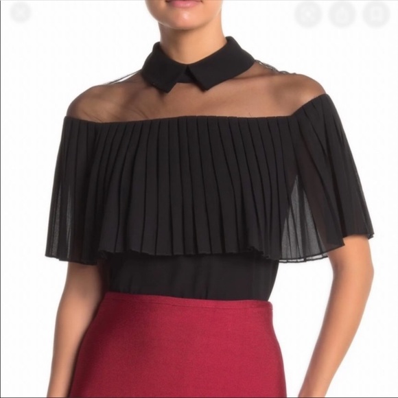 garcia Tops - Garcia Top black pleated blouse small